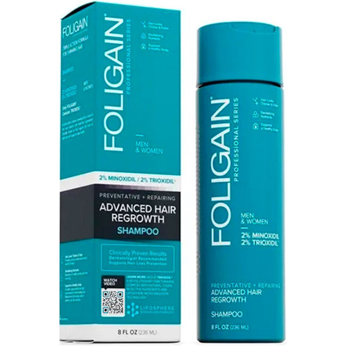 Шампунь для росту волосся Foligain з міноксидилом та триоксидилом 236 мл